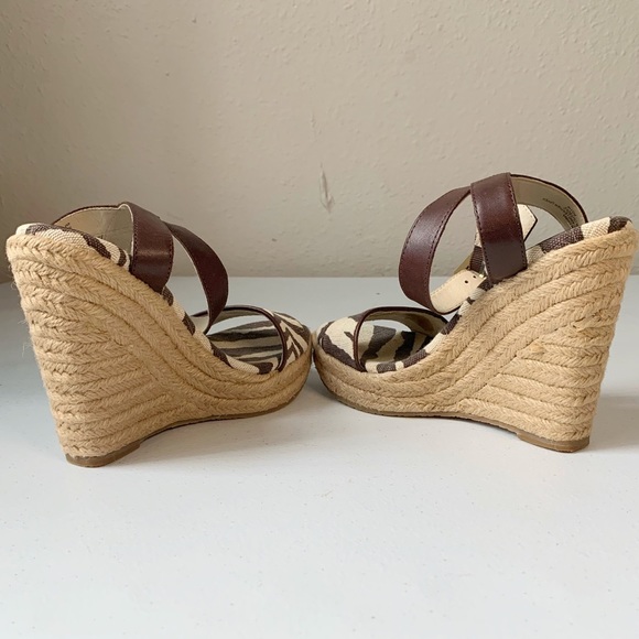 Michael Kors Zebra Canbas Espadrille Wedges - Picture 7 of 9